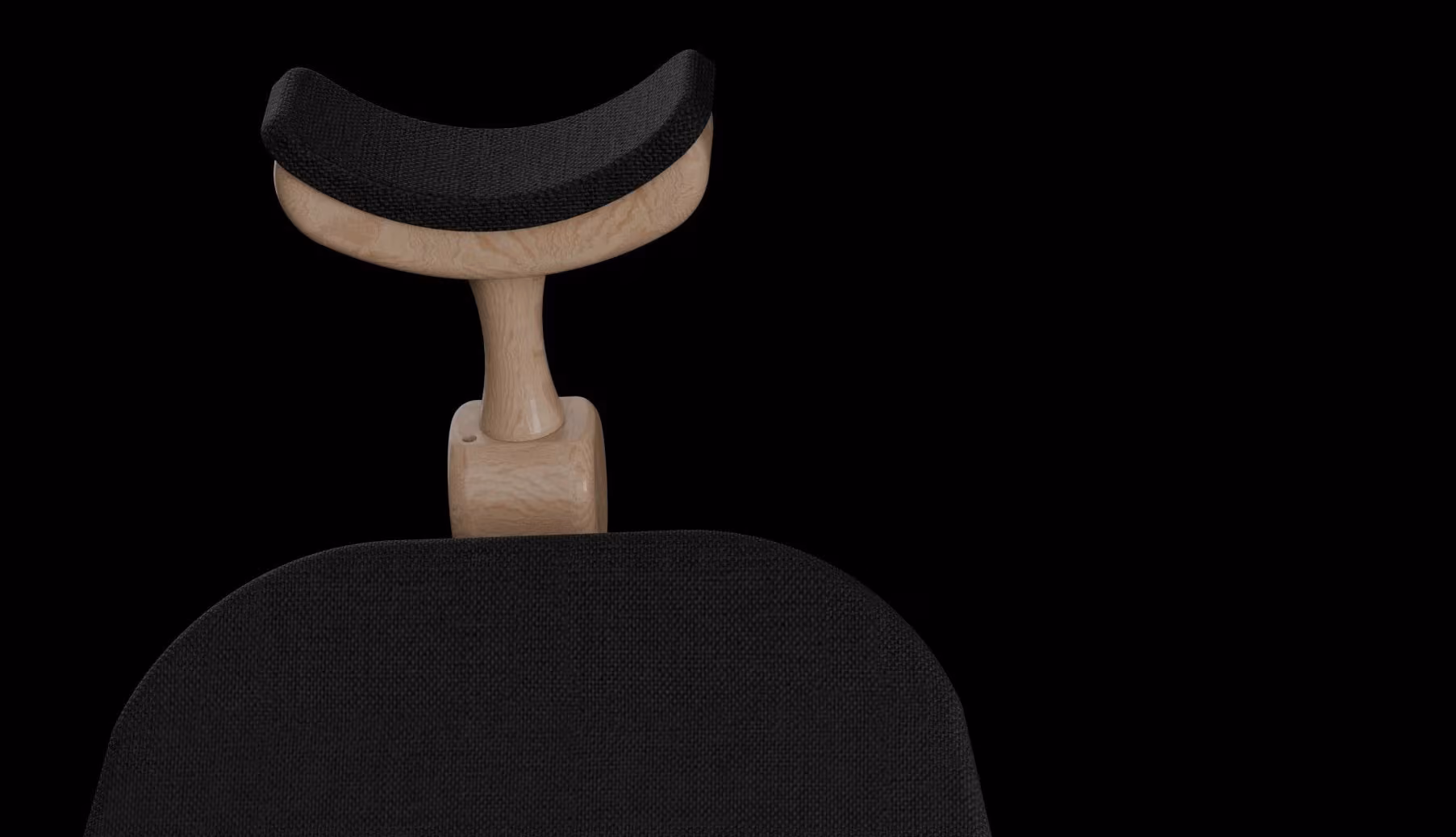 Close-up of the FlowSt8 upholstery and birch surface detail